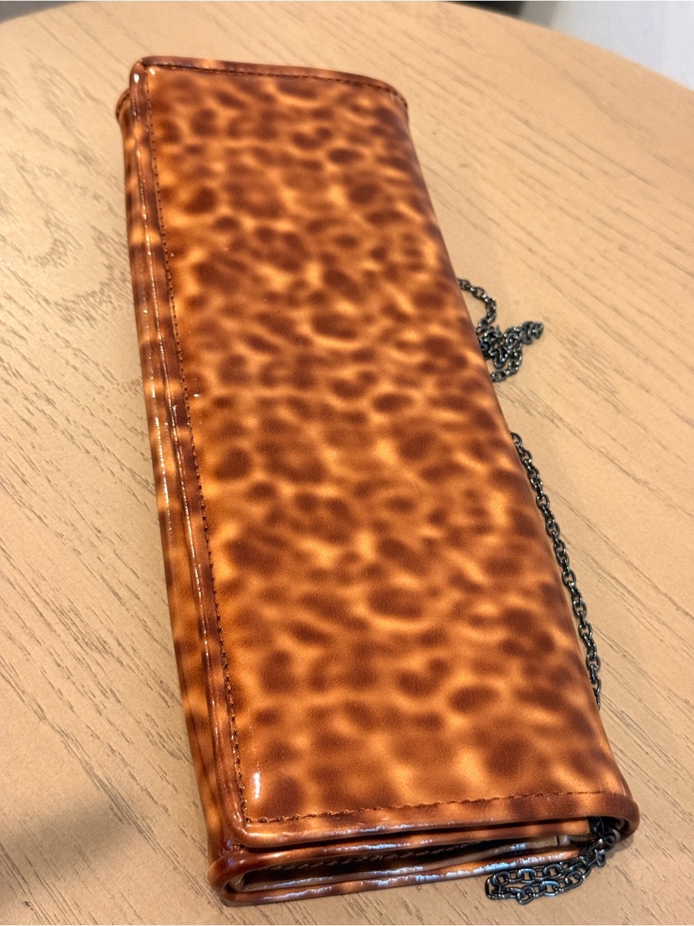 The‎ Limited Leopard-Print Patent Clutch in Brown - Picture 3 of 5